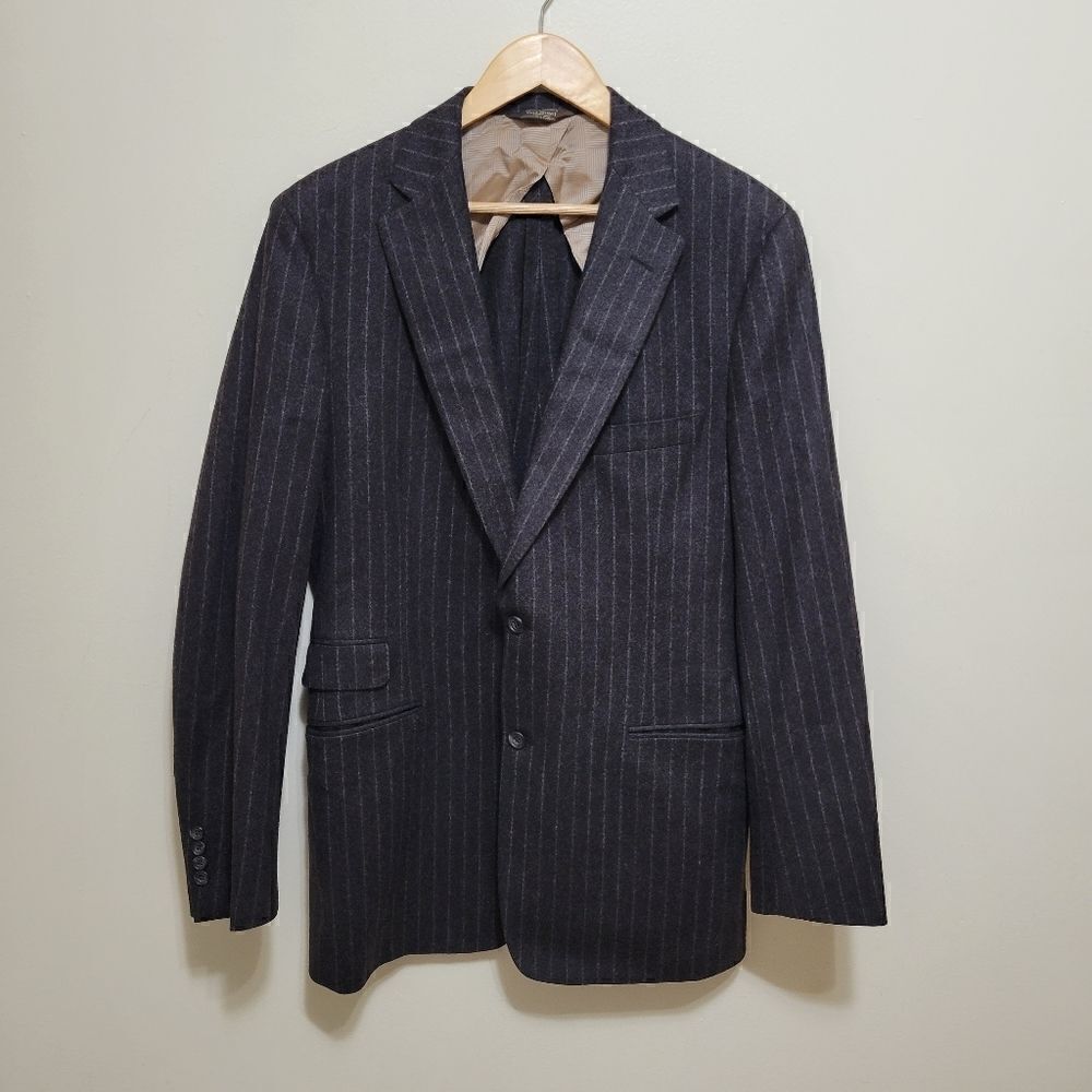 Paul Stuart Wool Blazer Dark Gray Striped Size 41 XL - Picture 5 of 13